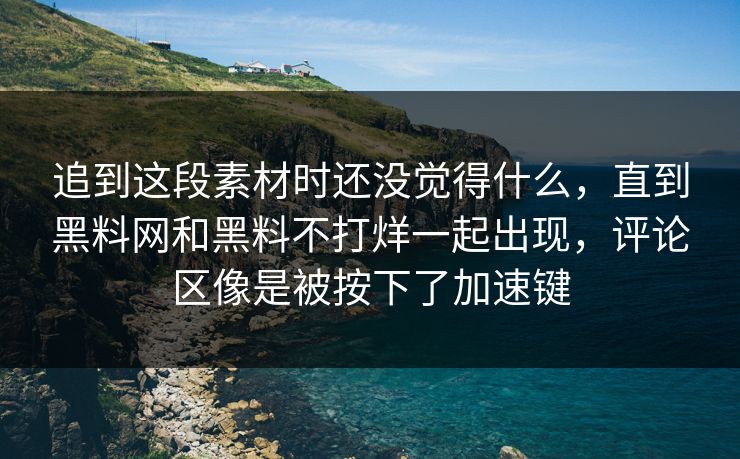 追到这段素材时还没觉得什么，直到黑料网和黑料不打烊一起出现，评论区像是被按下了加速键