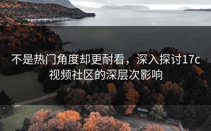 不是热门角度却更耐看，深入探讨<strong>17C</strong>视频社区的深层次影响