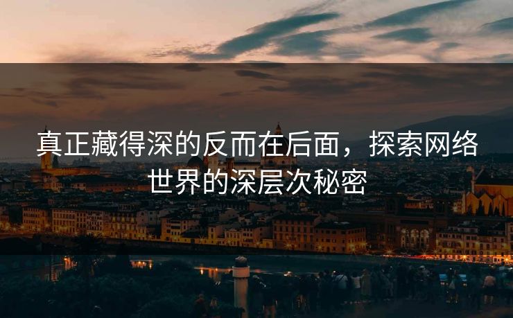 真正藏得深的反而在后面,探索网络世界的深层次秘密 真正藏得深的反而在后面,探索网络世界的深层次秘密
