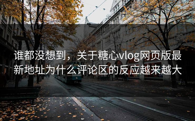 谁都没想到，关于糖心vlog网页版最新地址为什么评论区的反应越来越大
