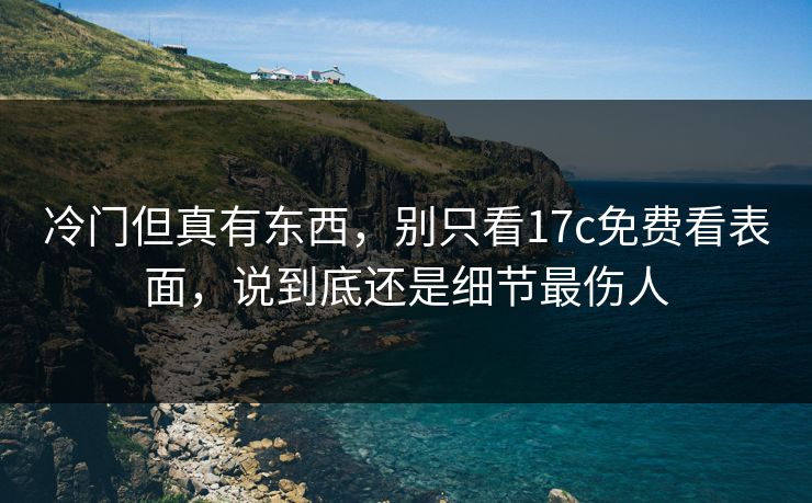 冷门但真有东西，别只看<strong>17C</strong>免费看表面，说到底还是细节最伤人